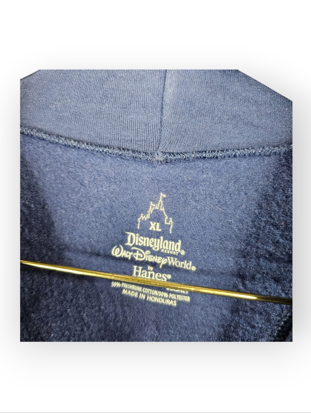 Disneyland Walt Disney World Mickey Mouse Hoodie Mens Blue Full Zip Sweatshirt - Picture 4 of 6